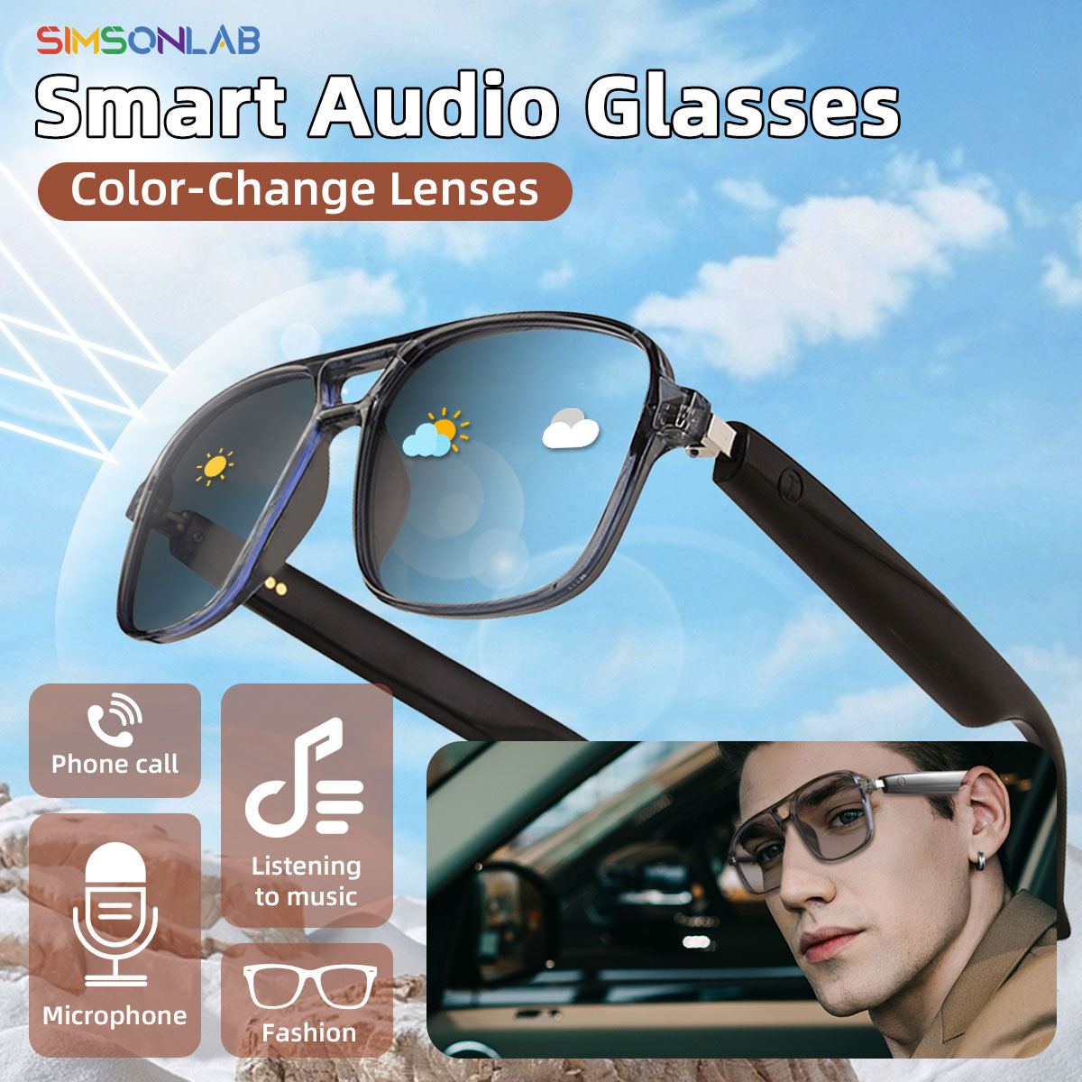 Gaming Glasses Uv - Kacamata Pintar BARU 2025 Asisten Suara