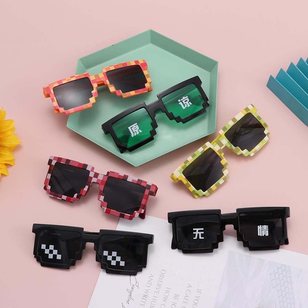 Gaming Glasses Uv - Kacamata Mosaik Pixelated Lucu Kacamata Disko