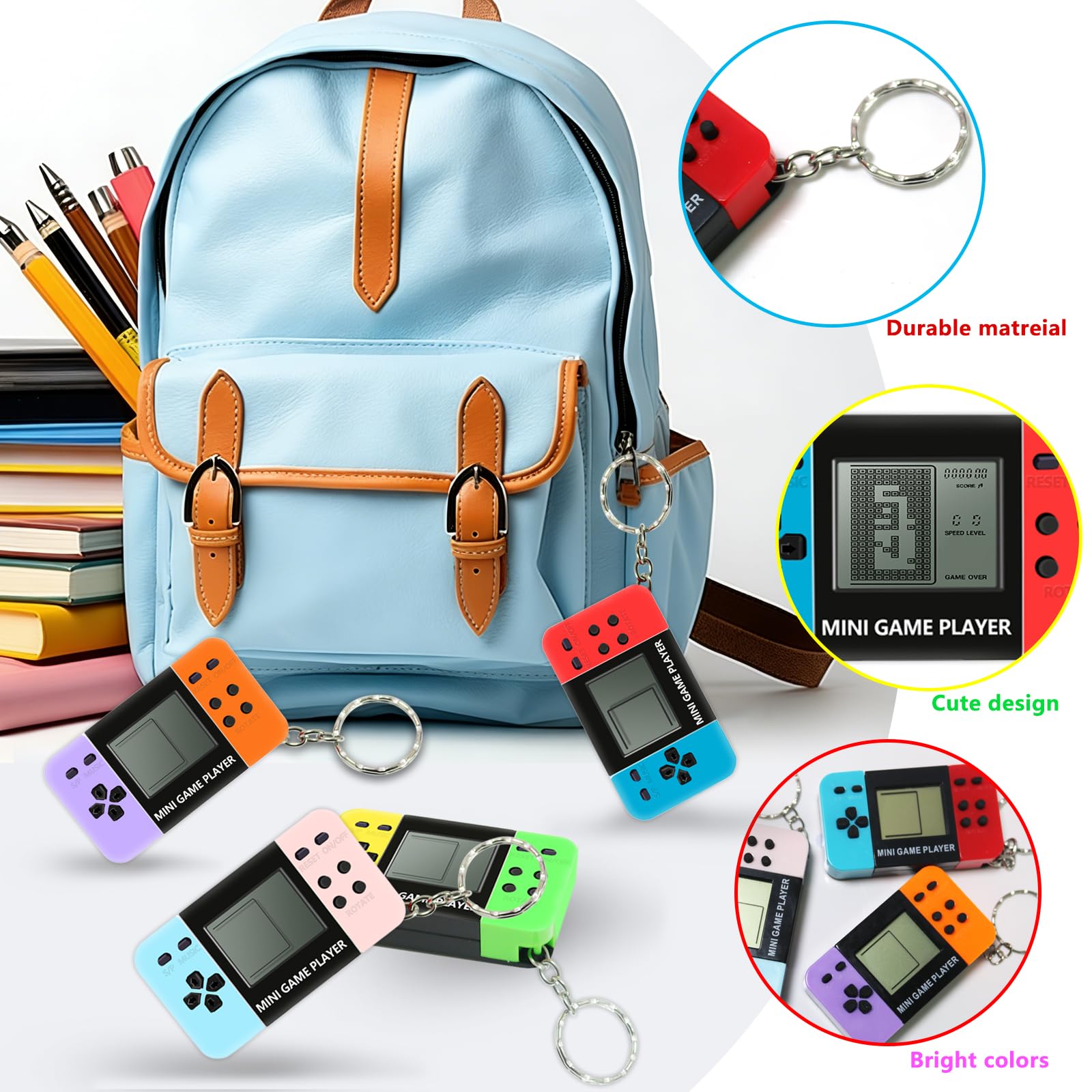 10-120 Buah Permainan Genggam  - Gaming Console Keychain ulasan dan harga